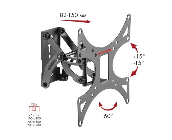TV-кронштейн Arm media LCD-301 black 10009 – изображение 6