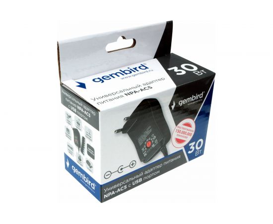 Универсальный адаптер питания Gembird 30Вт 8 штекеров NPA-AC5 – изображение 6