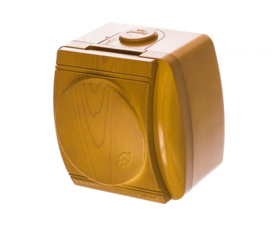 Розетка Lezard NATA с заземлением, с крышкой, керамика, ольха 710-0700-123 