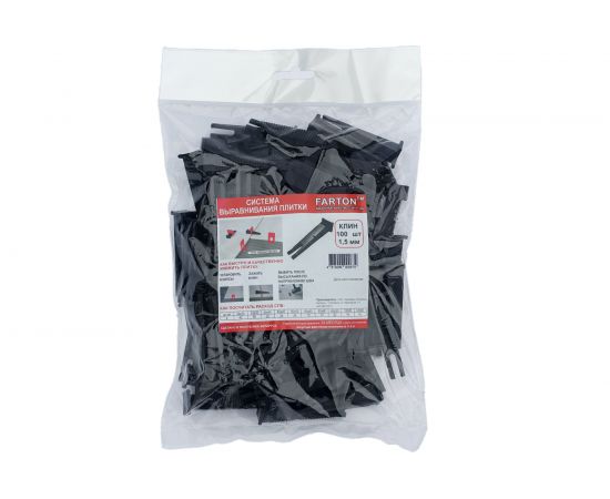 Система выравнивания плитки Клин КФ 100 шт, 1.5 мм Farton 100002 