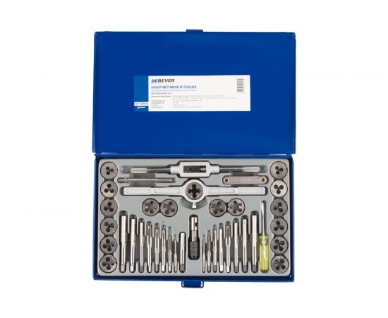 Набор метчиков и плашек DeBever М3-12, 40 предметов, метрическая резьба DB-S-TDM5040 – изображение 2
