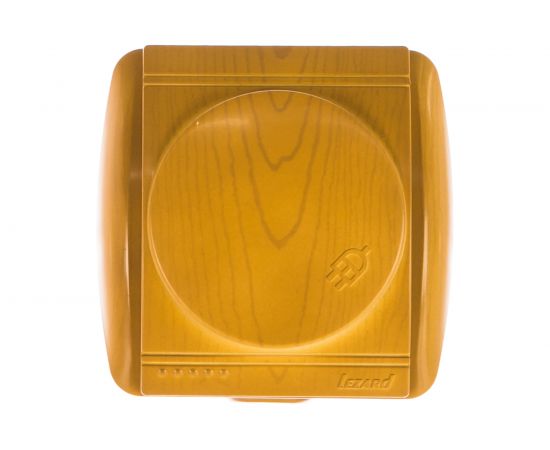 Розетка Lezard NATA с заземлением, с крышкой, керамика, ольха 710-0700-123 – изображение 2