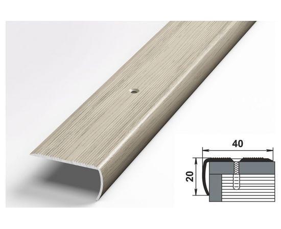 Порог угловой алюминиевый декоративный (40х20 мм, 1,8 м, Клен беленый) ЛУКА УТ000004705 – изображение 2