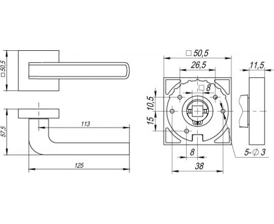 Раздельная ручка Fuaro NEO DM CP/WH-19 хром/белый 33167 – изображение 2