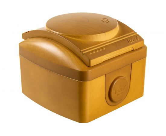 Розетка Lezard NATA с заземлением, с крышкой, керамика, ольха 710-0700-123 – изображение 3