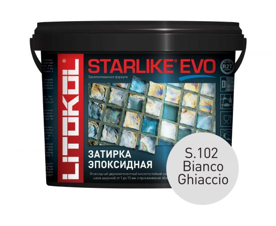 Эпоксидный состав для укладки и затирки мозаики LITOKOL STARLIKE EVO S.102 BIANCO GHIACCIO 485120004 – изображение 3