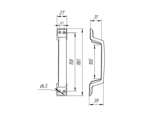 Ручка-скоба Латунина РС-100-С алюминий 6419 – изображение 5