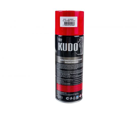 Высокоглянцевая акриловая эмаль KUDO темно-красная RAL 3002, аэрозоль 520 мл 11606495 – изображение 7