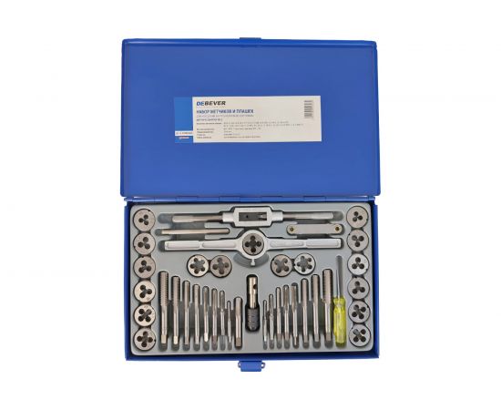 Набор метчиков и плашек DeBever М3-12, 40 предметов, метрическая резьба DB-S-TDM5040 – изображение 7