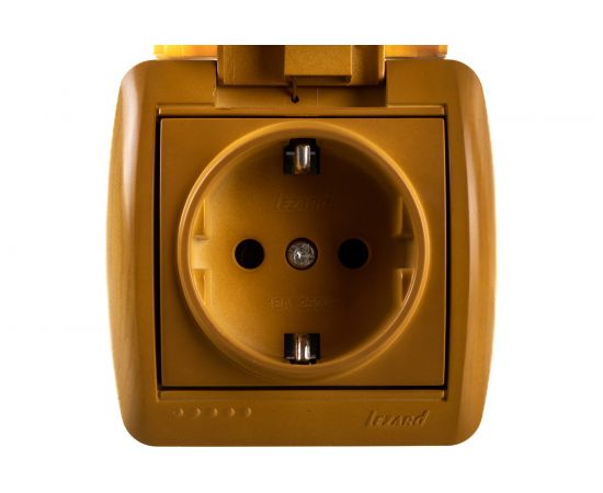 Розетка Lezard NATA с заземлением, с крышкой, керамика, ольха 710-0700-123 – изображение 7