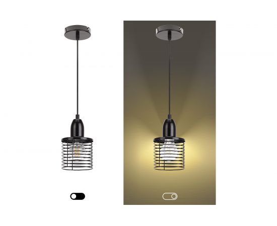 Металлический подвес ЭРА PL5 BK E27, max 60W, d110 мм, черный Б0037452 – изображение 8