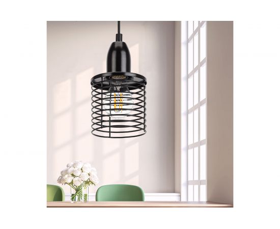 Металлический подвес ЭРА PL5 BK E27, max 60W, d110 мм, черный Б0037452 – изображение 9