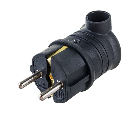 Угловая каучуковая вилка EKF, 230В 2P+PE 16A IP44 PRO RPS-017-16-230-44-r 