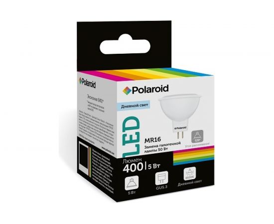 Светодиодная лампа Polaroid 220V MR16 5W 6500K GU5.3 400lm PL-MR16506 