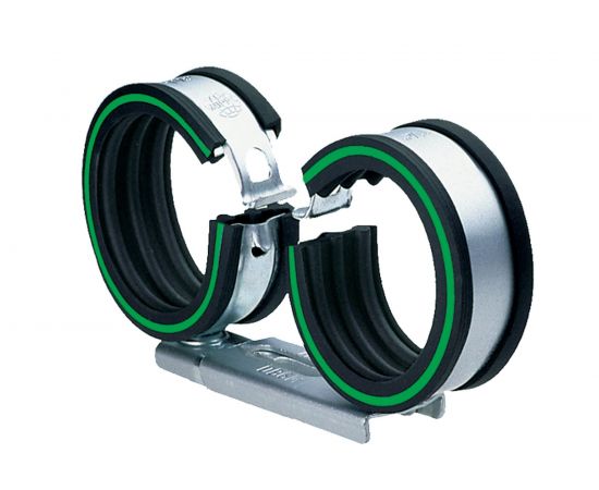 Двойной хомут Mupro VARIO для медных труб, оцинкованный, с изол. DGL, M8, 22 мм 107304.1 