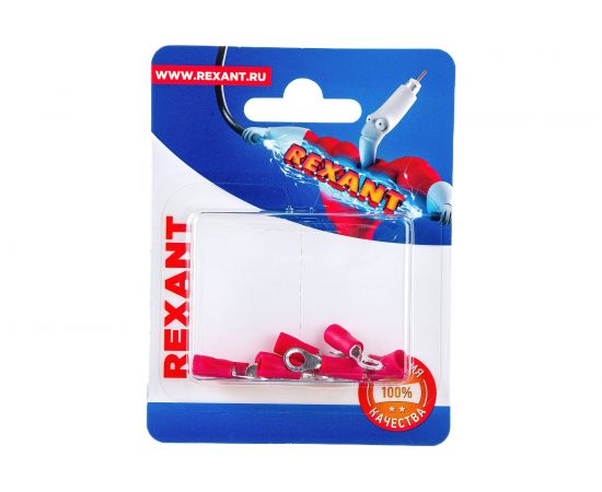 Кольцевой изолированный наконечник REXANT d 4,3 мм 0,5-1,5 мм2 НКи 1.5-4 красный 10 шт 06-0414-A 