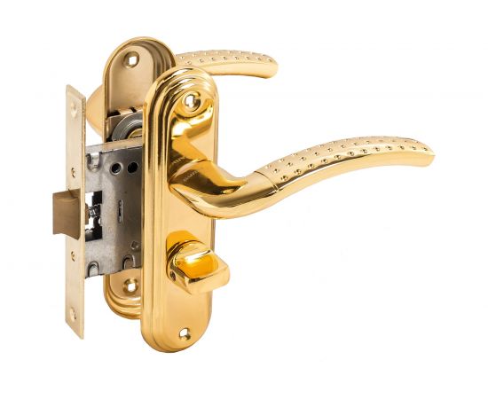 Защелка БУЛАТ ЗЩ1-Д01.05 (П) АЛЬФА (золото; правая; с фиксацией) 13949 