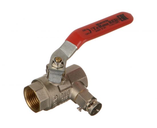 Шаровый кран Terma RED 1/2 внутренняя/внутренняя, ручка, с дренажем и воздухоотводчиком 31019 26119 