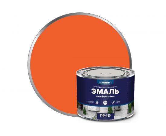 Эмаль PROREMONTT ПФ-115 оранжевая, 0.5 кг Лк-00009778 