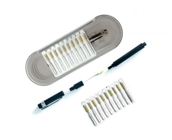 Набор игл с держателем для удаления пыли краски (10 игл + держатель) RoxelPro 499342 