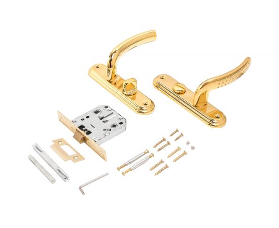 Защелка БУЛАТ ЗЩ1-Д01.05 (П) АЛЬФА (золото; правая; с фиксацией) 13949 – изображение 2