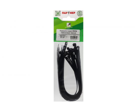 Ремешок-хомут Партнер PRTB 300x4,8 мм, черные, 20 шт. 825899 – изображение 2
