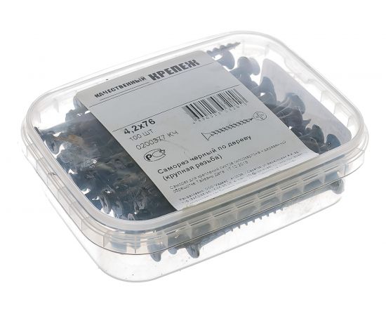 Саморез Качественный Крепеж 4,2х76 потай, крупная резьба, оксид 100 шт 0200377 КЧ – изображение 2