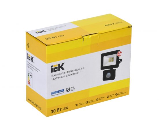 Светодиодный прожектор IEK СДО 06-30Д, черный, с датчиком движения, IP54, 6500K LPDO602-30-65-K02 – изображение 2