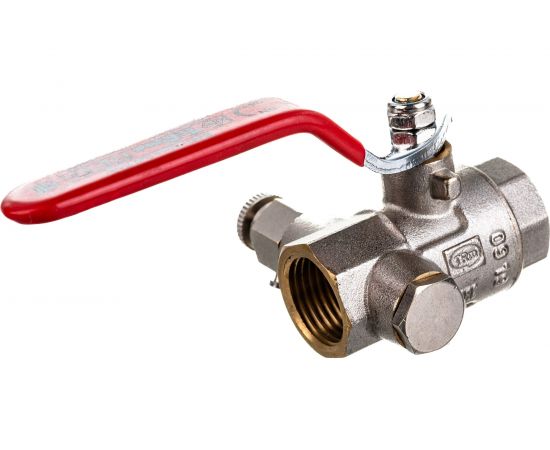 Шаровый кран Terma RED 1/2 внутренняя/внутренняя, ручка, с дренажем и воздухоотводчиком 31019 26119 – изображение 3