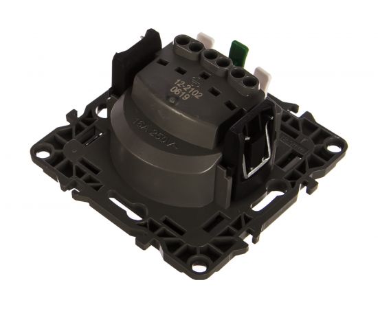 Розетка ЭРА 12-2102-05 2P+E Schuko со шторками, 16A-250В, IP20, антрацит Б0014691 – изображение 3