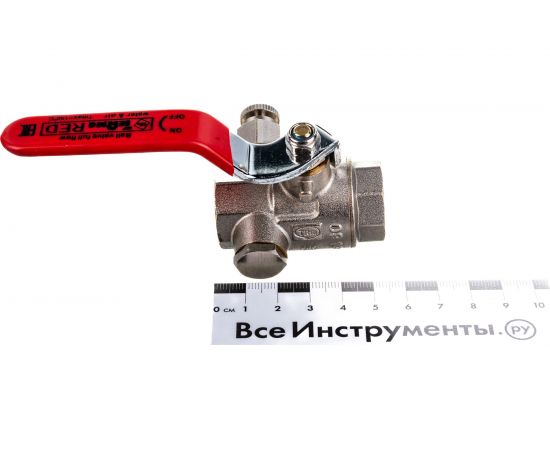 Шаровый кран Terma RED 1/2 внутренняя/внутренняя, ручка, с дренажем и воздухоотводчиком 31019 26119 – изображение 4