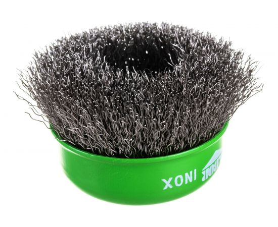 Щётка чашечная гофрированная (75 мм; М14; волнистая нержавеющая сталь SS0.30 мм; RPM 12500) для УШМ D.BOR D01-IS-075-M14-030 – изображение 4