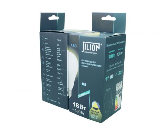 Светодиодная лампа Jilion A80 18W E27 3000K 9513031 – изображение 4