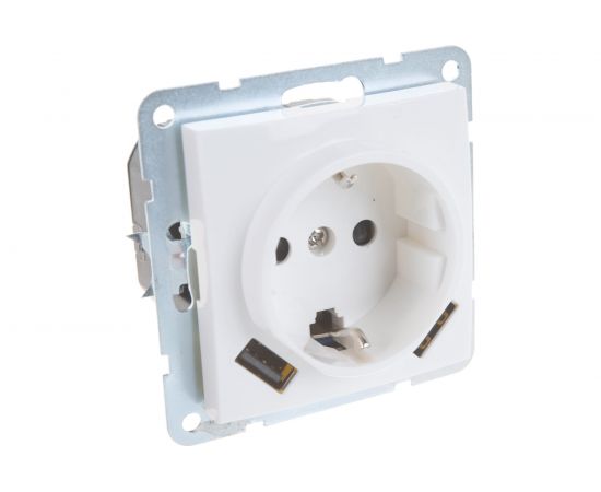 Розетка LK Studio с з/к + 2хUSB разъем, 2А белый 868004-1 – изображение 5