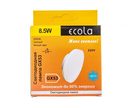 Светодиодная лампа Ecola GX53 LED 8,5W Tablet 220V 2800K матовое стекло /композит/ 27x75 T5QW85ELC – изображение 5