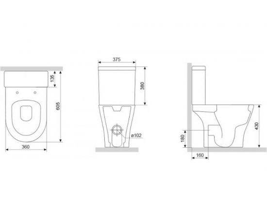Унитаз-компакт Damixa Sirius безободковый, с сиденьем микролифт DX86C8600SC – изображение 6