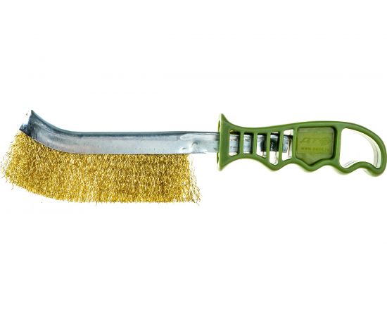 Щётка с пластиковой рукояткой, латунная щетина Дело техники 270231 