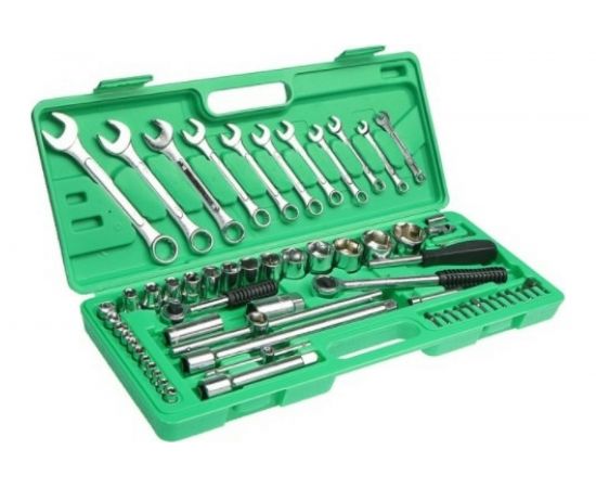 Набор инструментов в кейсе TUNDRA универсальный, 1/2"" и 1/4"", 66 предметов 881867 