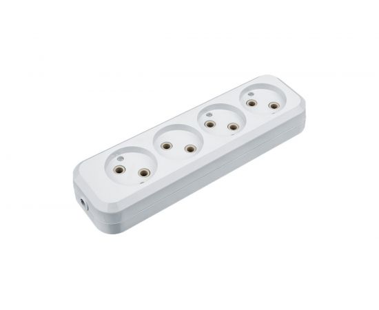 Колодка Navigator 61 587 NCA-BL01-04-X-WH, 4 гнезда, без заземления, АБС-пластик 61587 