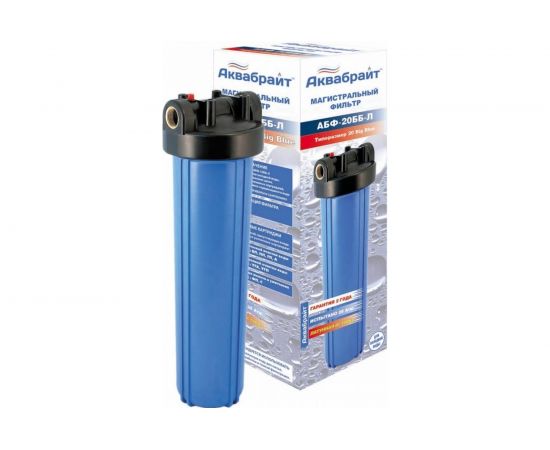 Магистральный фильтр Аквабрайт АБФ-20ББ-Л подключение латунная резьба 1 ключ в комплекте 33673:2854 