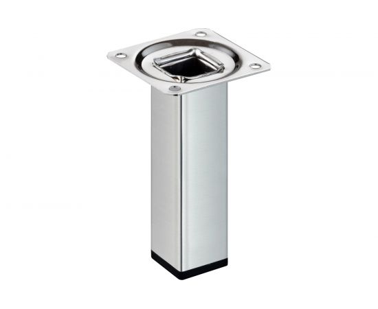 Ножка Tech-Krep 25х25х100 квадратная, нерегулируемая, никель - накладка 151295 