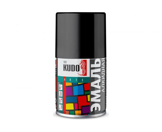 Универсальная эмаль KUDO черная глянцевая RAL 9005 аэрозоль 140 мл KU-1002.2 11606166 