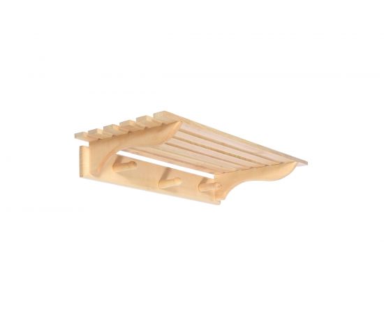 Полка с вешалкой Банные штучки, 3 рожка, 60х28х10 см, липа 32008 