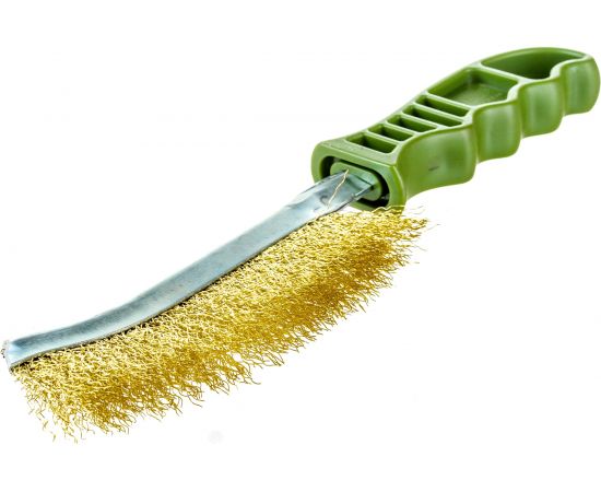 Щётка с пластиковой рукояткой, латунная щетина Дело техники 270231 – изображение 2