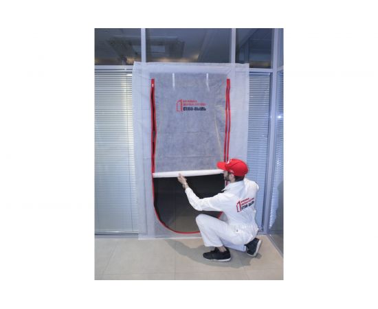 Временная пленочная дверь 120х220 см с молнией типа U вариант 2А СТОП-ПЫЛЬ 201805 – изображение 2