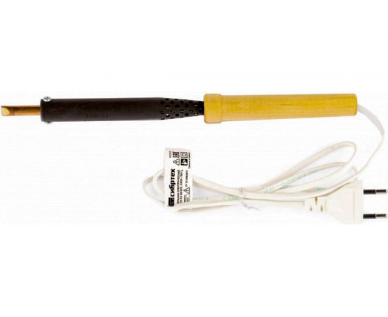 Электрический паяльник СИБРТЕХ ЭПСН-03-80/220 деревянная ручка Россия 91310 – изображение 2