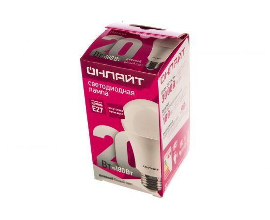 Лампа ОНЛАЙТ OLL-A60-20-230-6.5K-E27 61159 – изображение 2