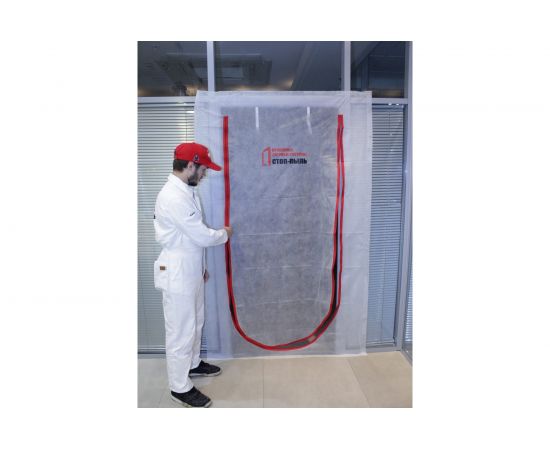 Временная пленочная дверь 120х220 см с молнией типа U вариант 2А СТОП-ПЫЛЬ 201805 – изображение 3