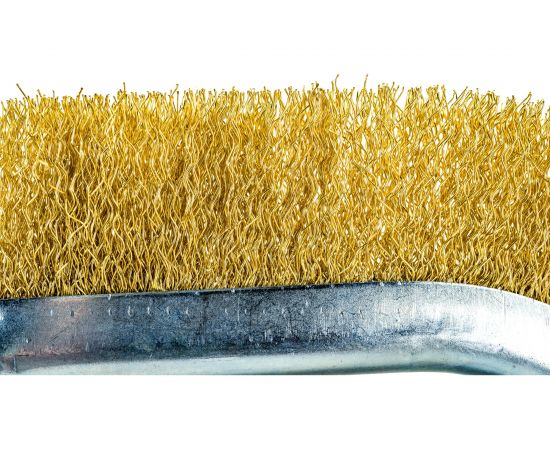 Щётка с пластиковой рукояткой, латунная щетина Дело техники 270231 – изображение 3