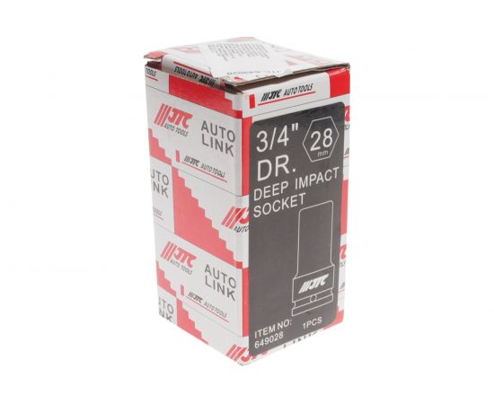Торцевая глубокая ударная 6-гранная головка 3/4 х 28мм длина 90мм JTC-649028 – изображение 3